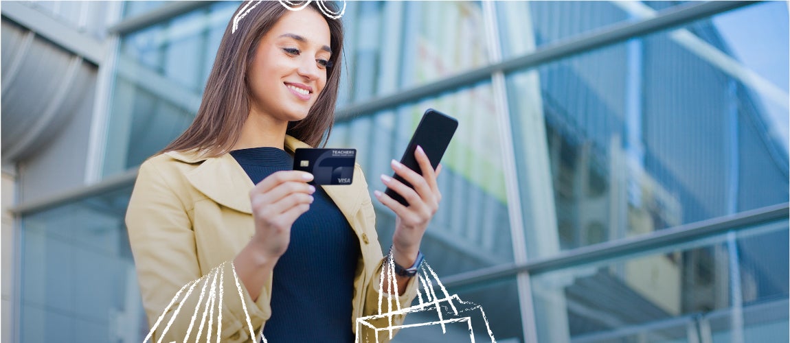 Woman Shopping with Credit Card to Build Credit