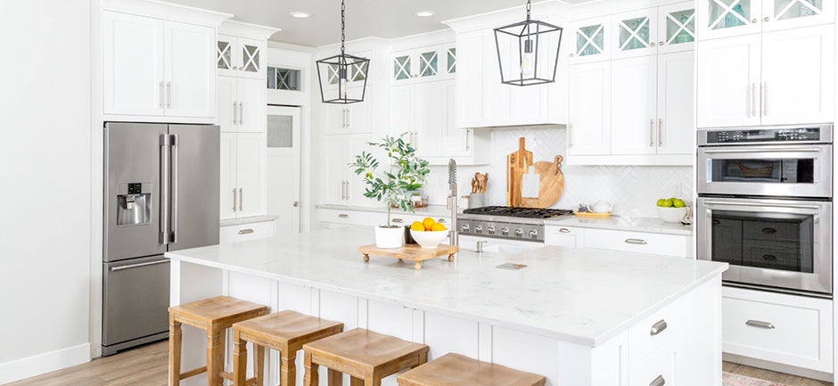 A kitchen that has been renovated using funds from a home equity line of credit.