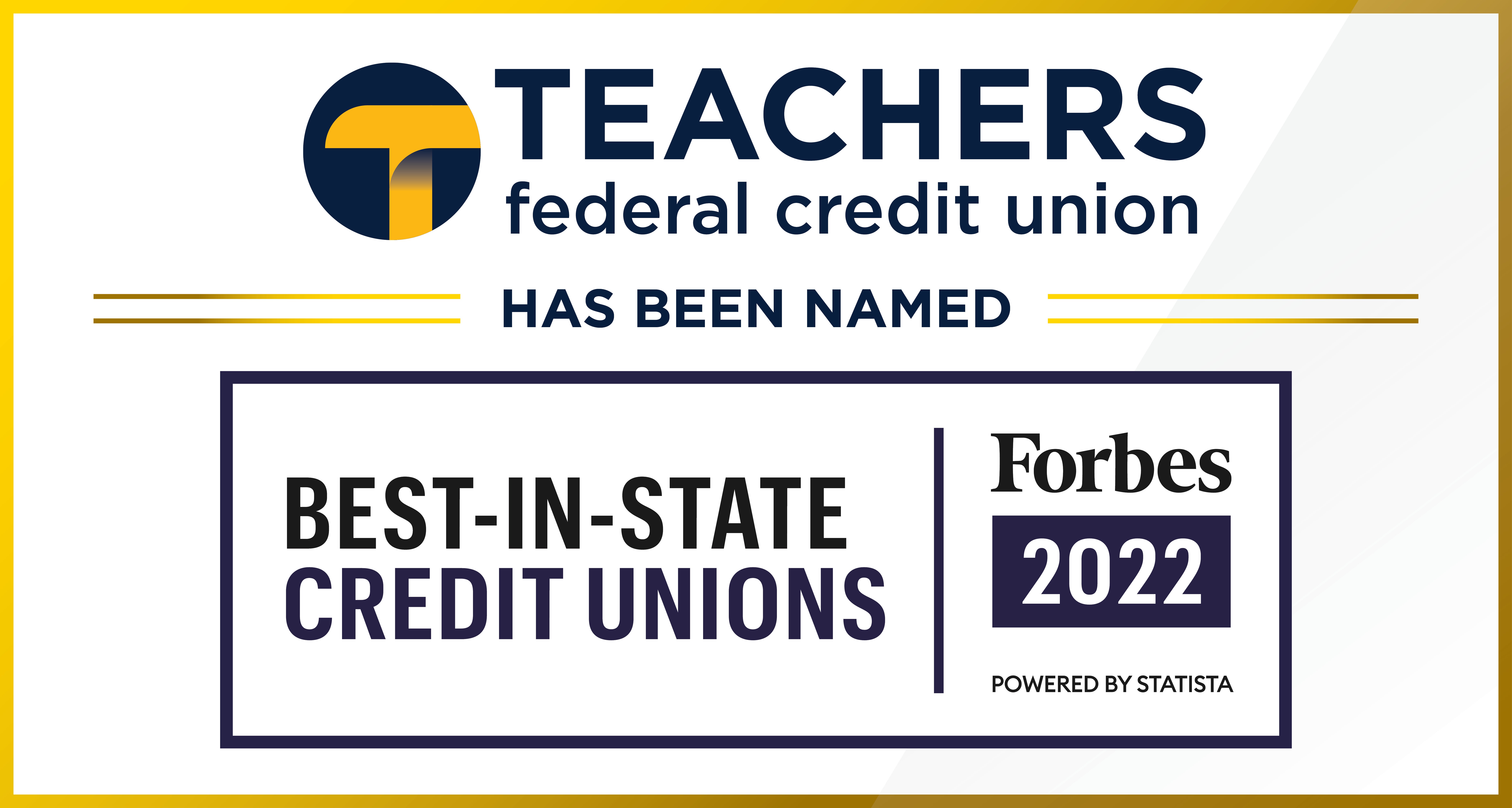 Teachers Federal Credit Union is one of New York’s best credit unions according to Forbes Magazine.