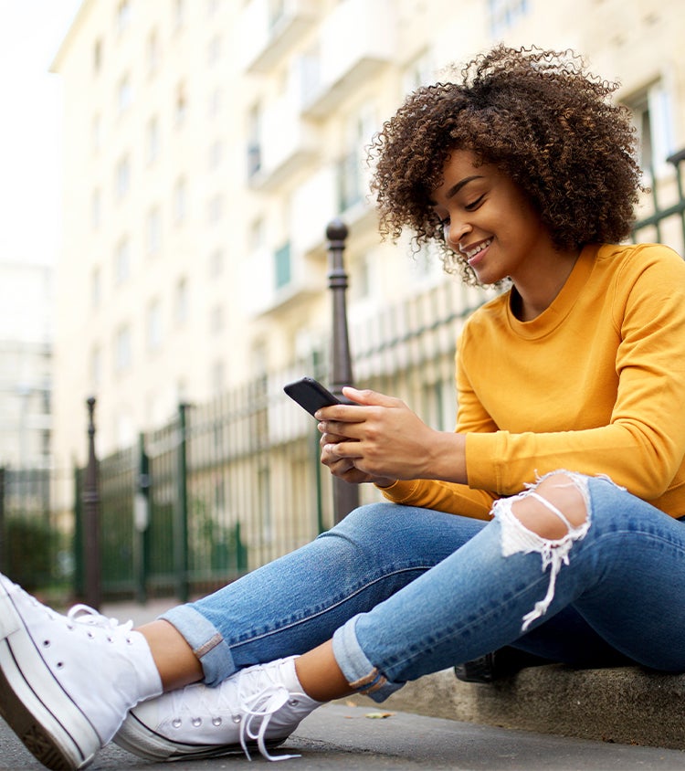 Woman looking at phone