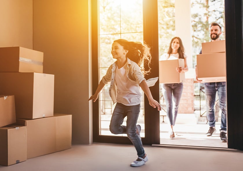 Family moving into house