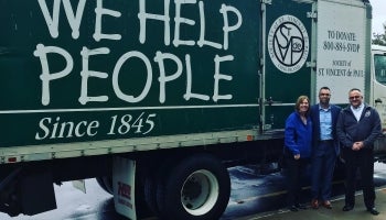 We Help People written on St. Vincent DePaul truck