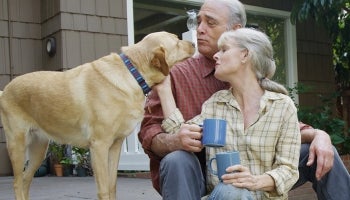 Couple with dog