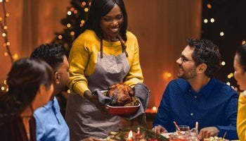 Group attending a budget-conscious holiday celebration