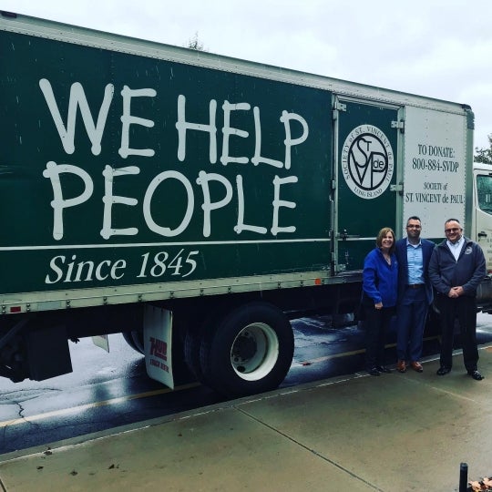We Help People written on St. Vincent DePaul truck