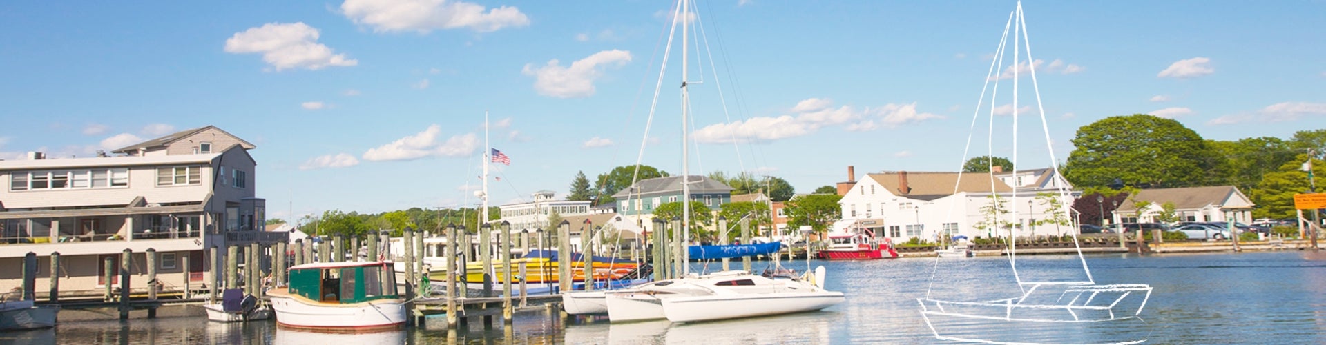 Sail boat coming into a harbor