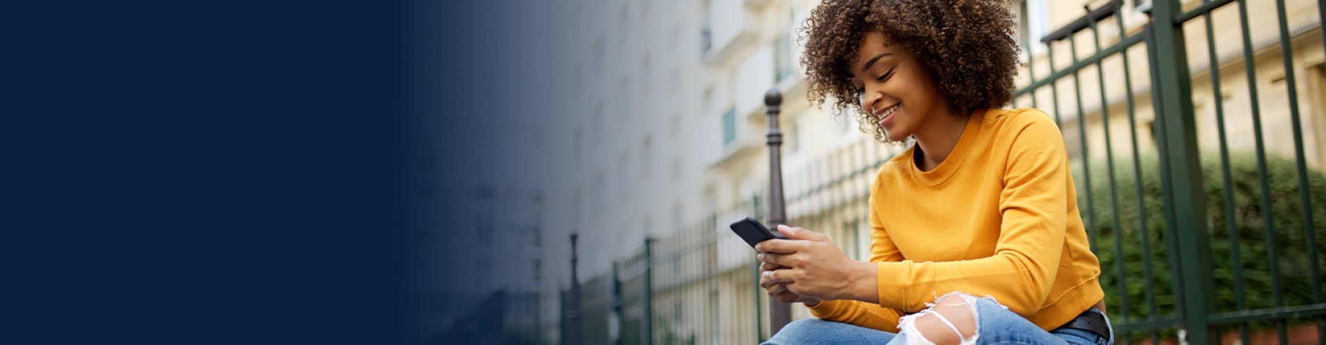 Woman looking at phone