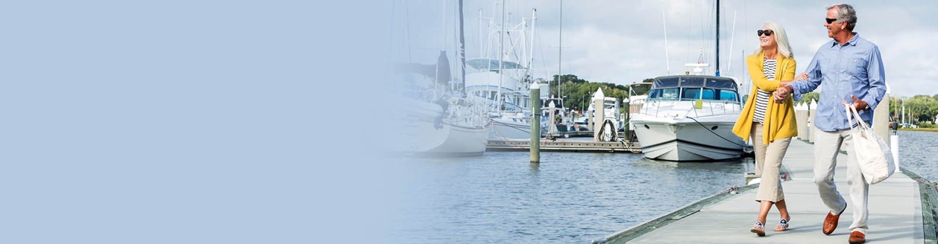 Couple walking on a dock